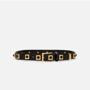 #2 Black and Gold Studded Women's Belt